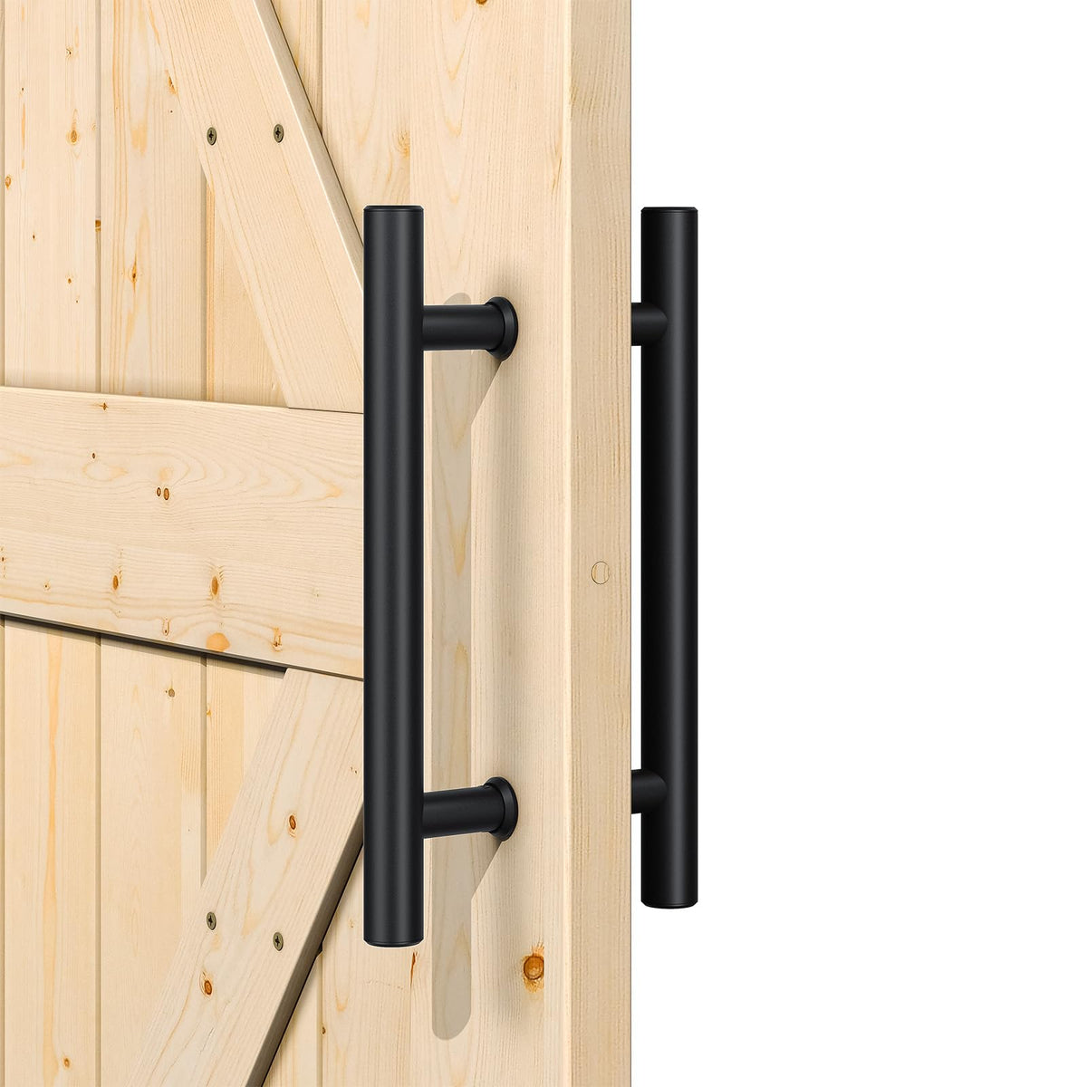 SMARTSTANDARD 12'' push-pull barn door handle, smooth interior grip.