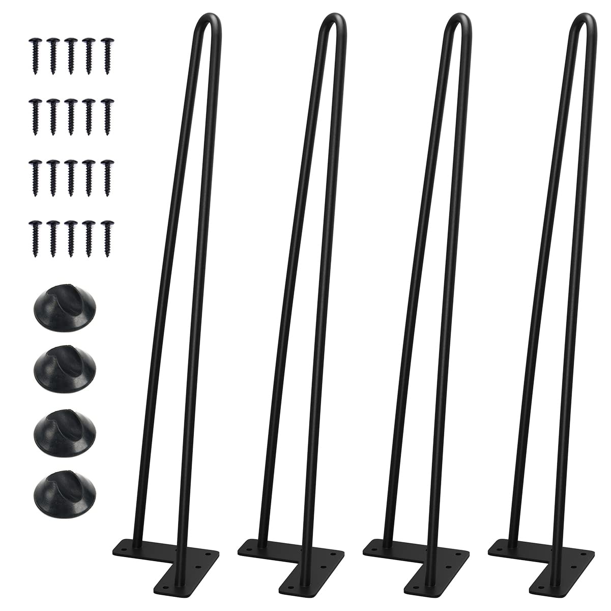 SMARTSTANDARD 20-inch hairpin legs, side view, add sturdy support and industrial charm