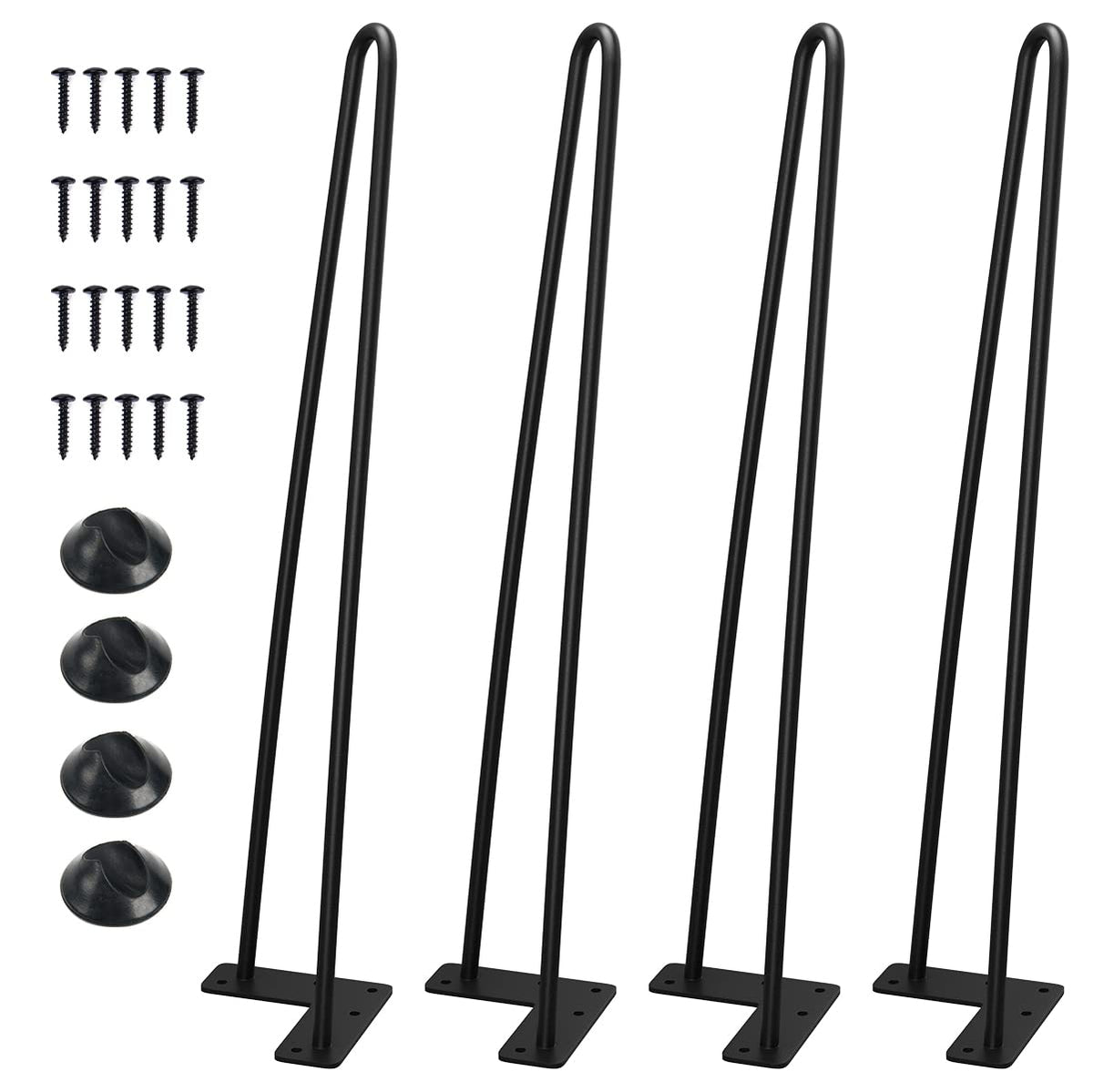 SMARTSTANDARD 20-inch hairpin legs, side view, add sturdy support and industrial charm