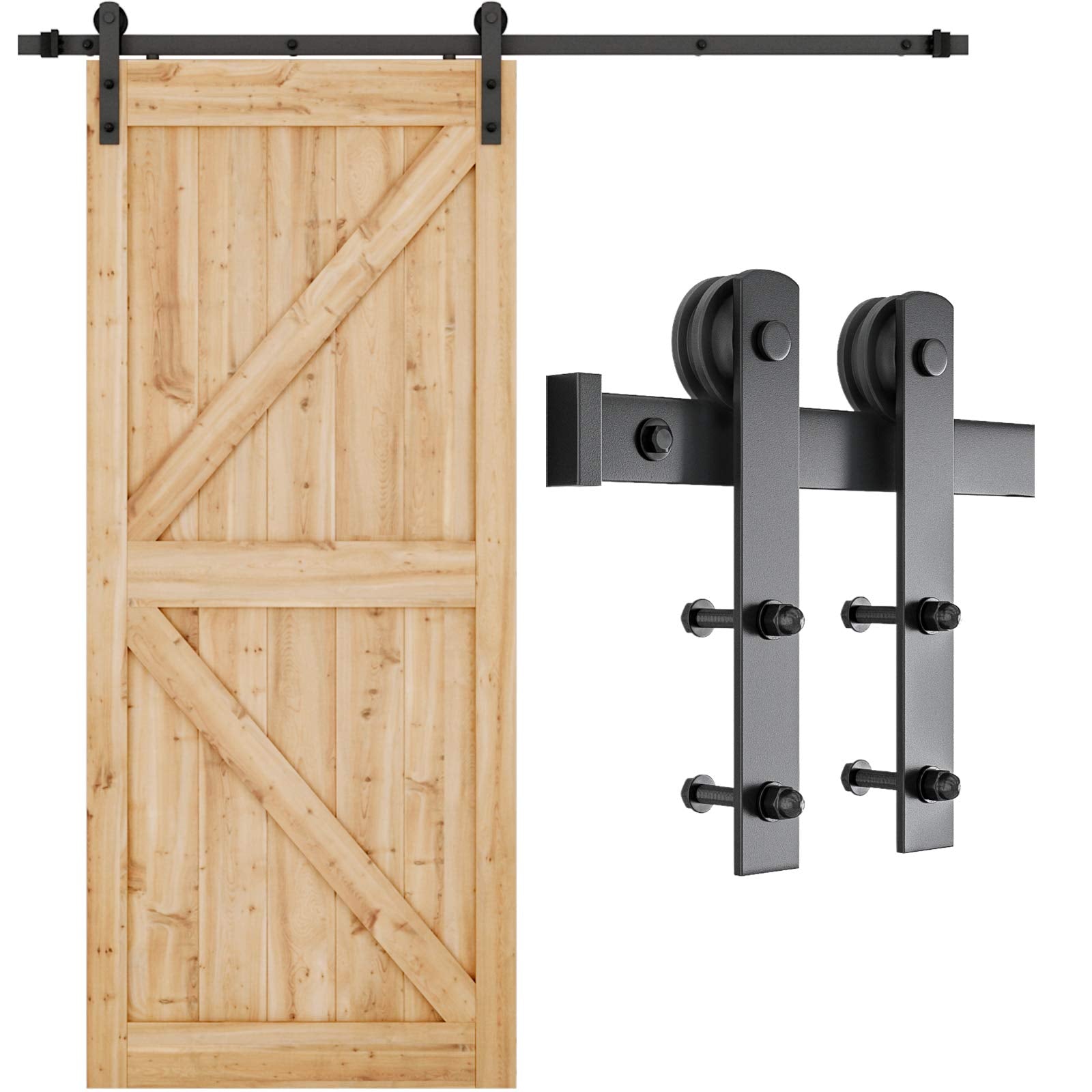 SmartStandard 6.6ft barn door track provides stable, smooth sliding for heavy doors