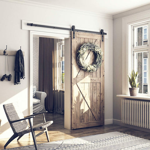 SMARTSTANDARD barn door track section highlights smooth sliding motion