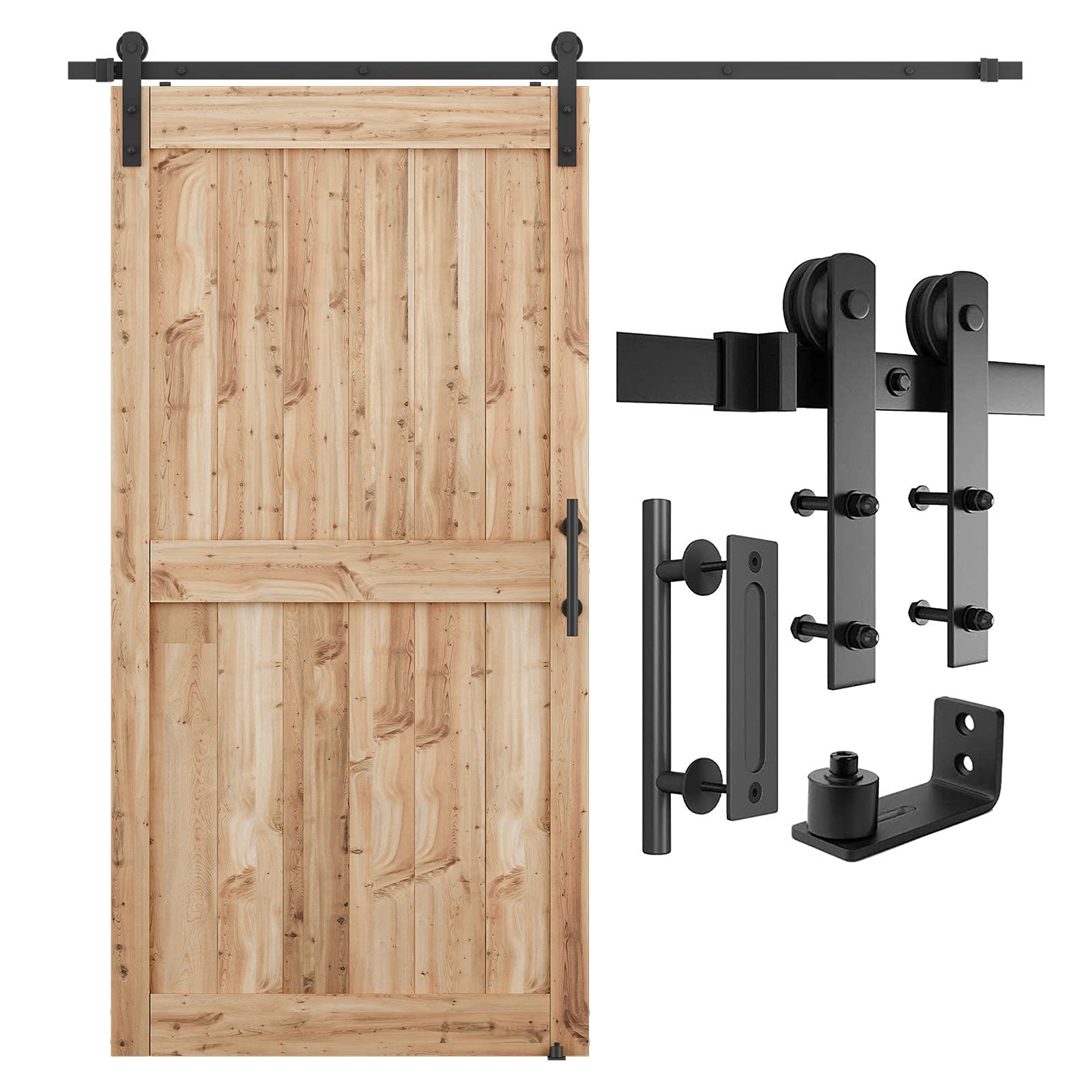 SMARTSTANDARD barn door track assembly for smooth sliding and quiet operation