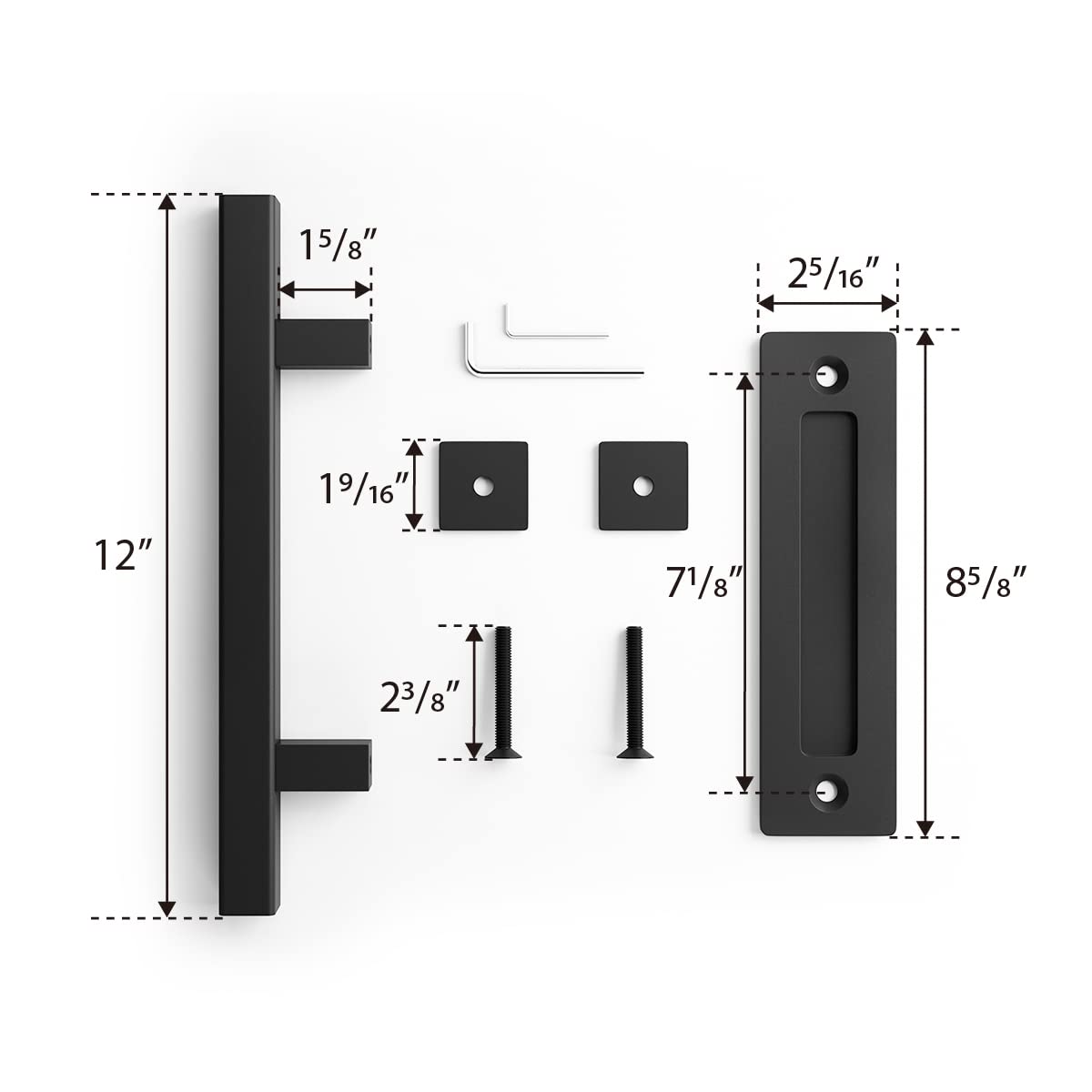 SMARTSTANDARD barn door hardware kit fits wood, metal, or glass doors.