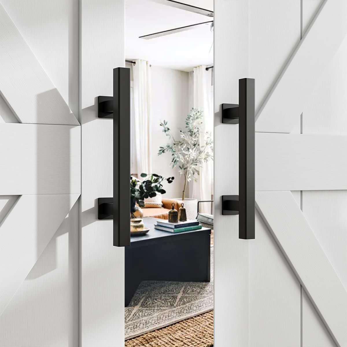 SMARTSTANDARD finger pull 12-inch black provides discreet grip for interior doors.