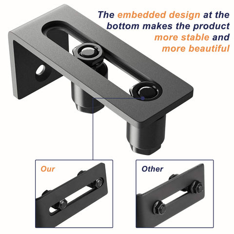 SmartSTANDARD floor-guide rollers mounted on wall for easy, drill-free installation.