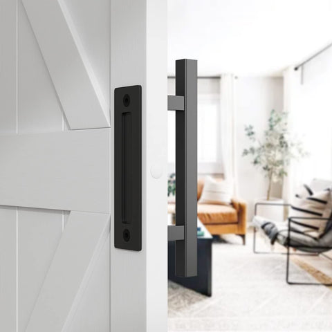 SMARTSTANDARD pull handle 12-inch black delivers sturdy grip for gates and sheds.