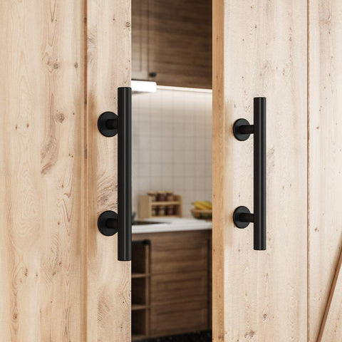 SMARTSTANDARD 12-inch pull handle in black for smooth operation.