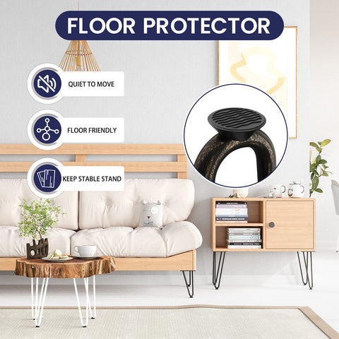 SMARTSTANDARD rubber floor protectors prevent scratches and wobble on hardwood