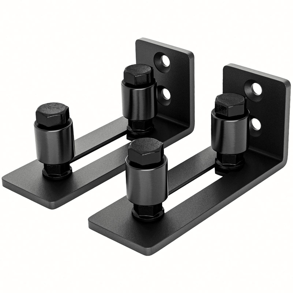 SmartSTANDARD sliding barn door floor guide roller, black finish, two-pack, designed for quiet operation.
