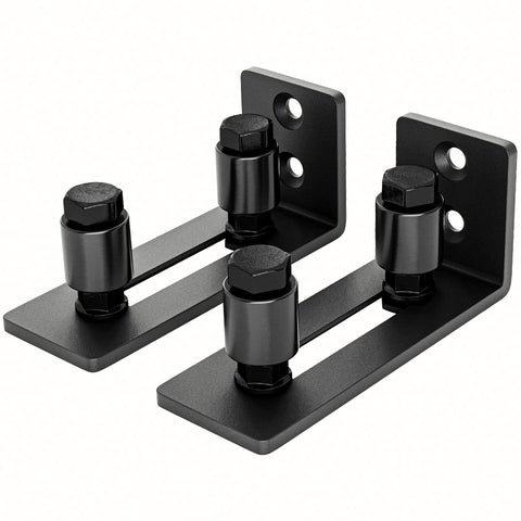 SmartSTANDARD sliding barn door floor guide roller, black finish, two-pack, designed for quiet operation.