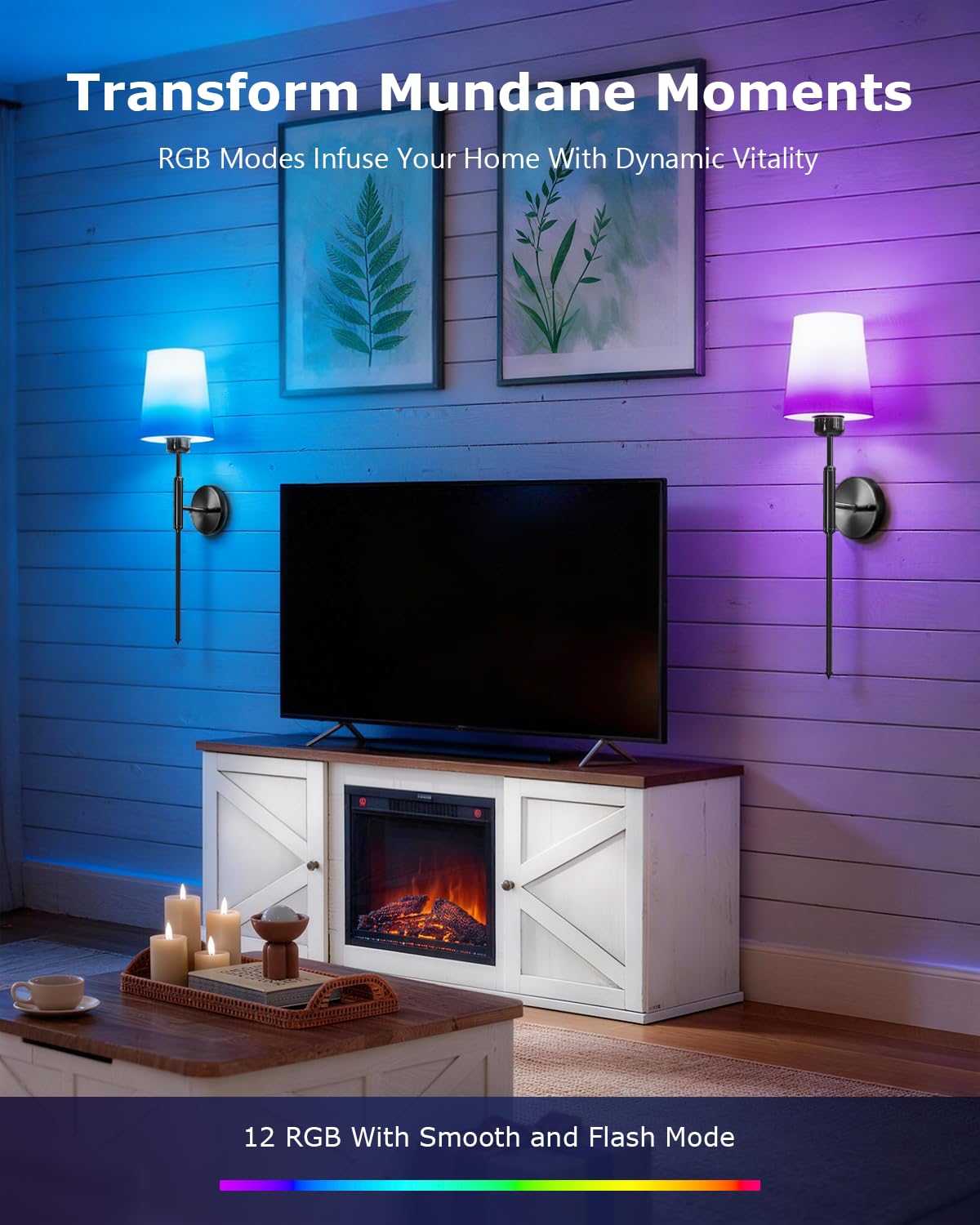 SMARYONG adjustable color temperature wall sconces from warm to cool light.