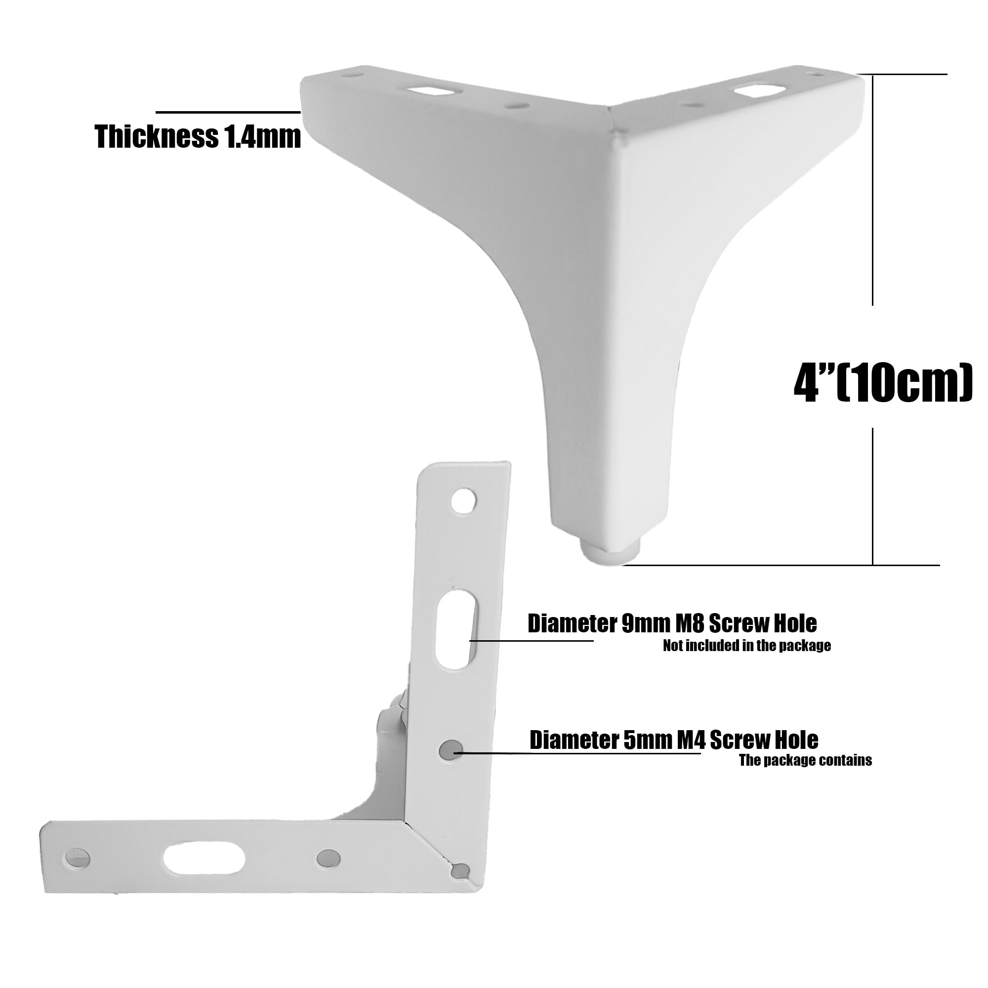 Smaxcn white matte finish metal leg close-up emphasizing clean look and easy maintenance.