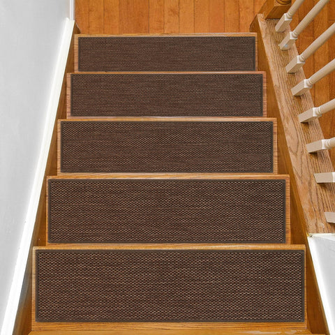 SMILOOL stair treads anti-slip on wooden steps for safer family use.