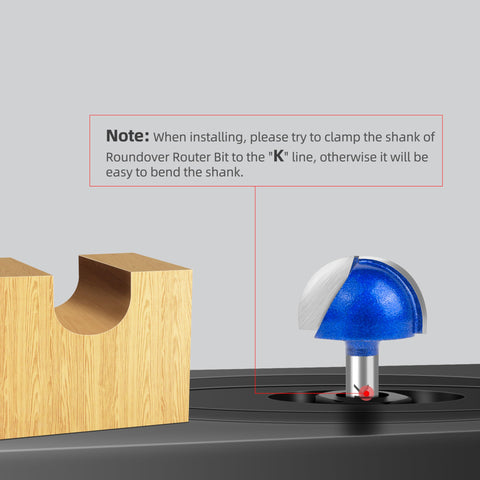 SMJXTOP round-nose router bit with 1/4 in shank for wider decorative profiles.