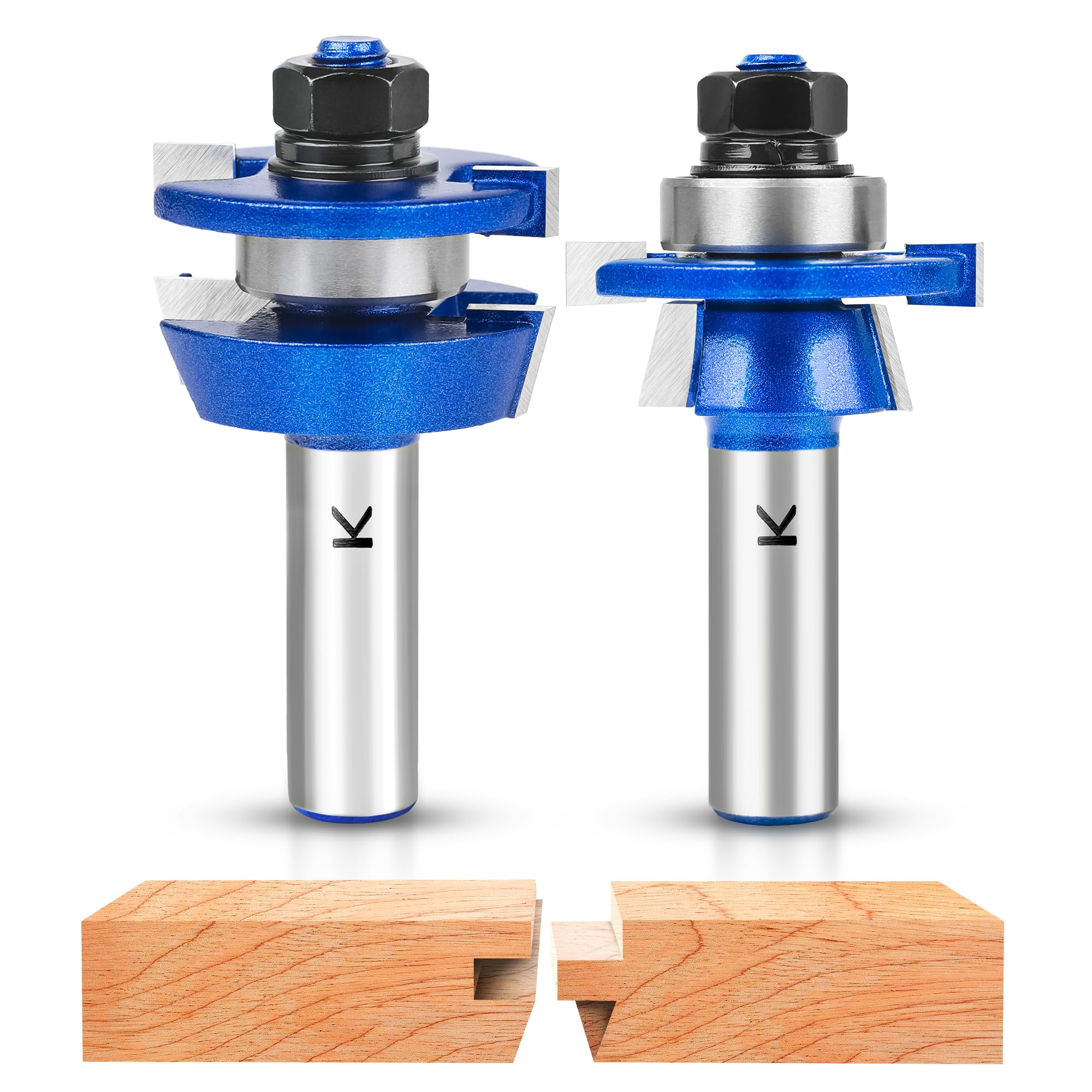 SMJXTOP Shaker rail and stile bit set for cabinet doors provide precise edges.