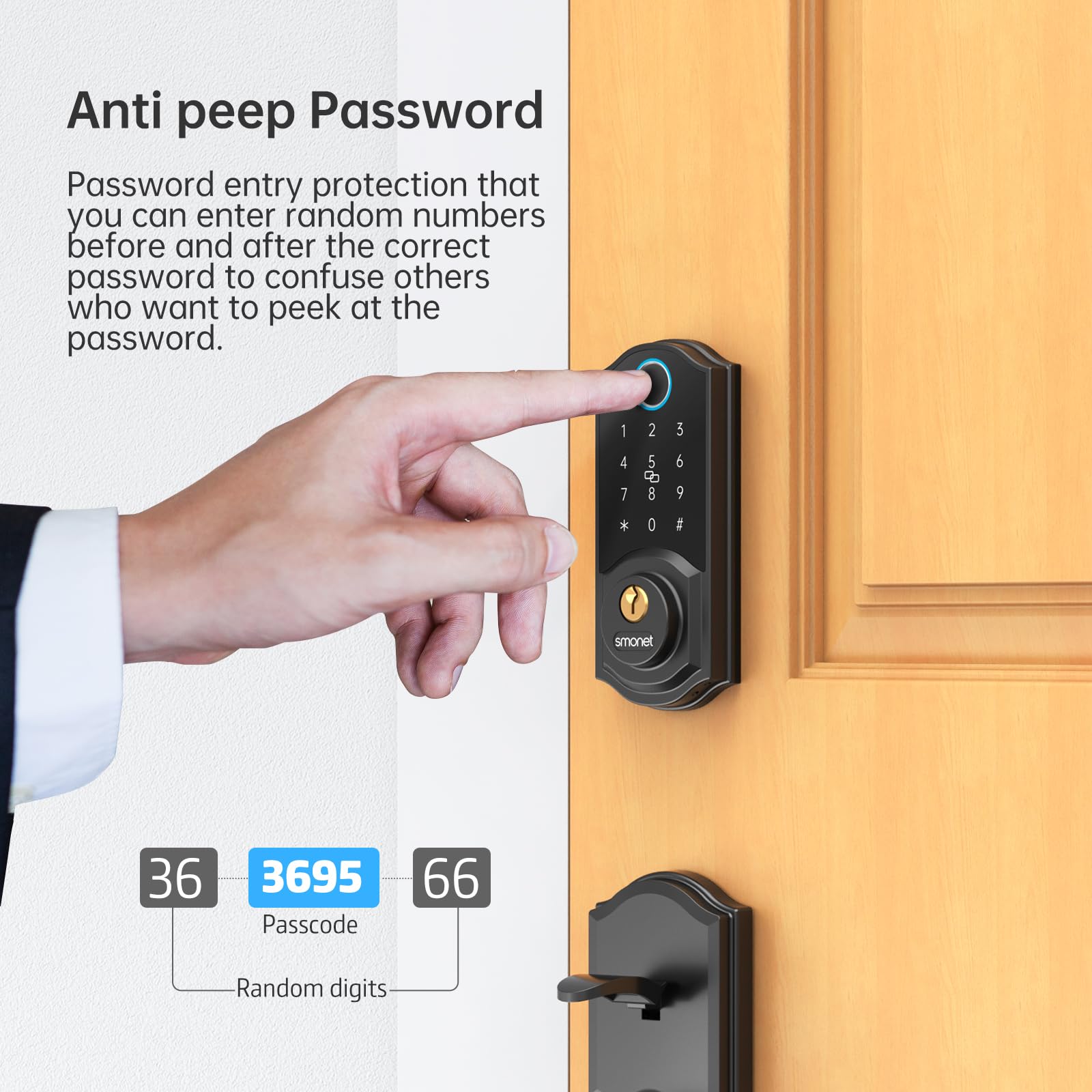 SMONET Bluetooth app interface for remote control and access logs.