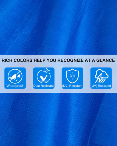 SmoothNovelty large blue tarp guarding vehicles from wind, rain and dirt