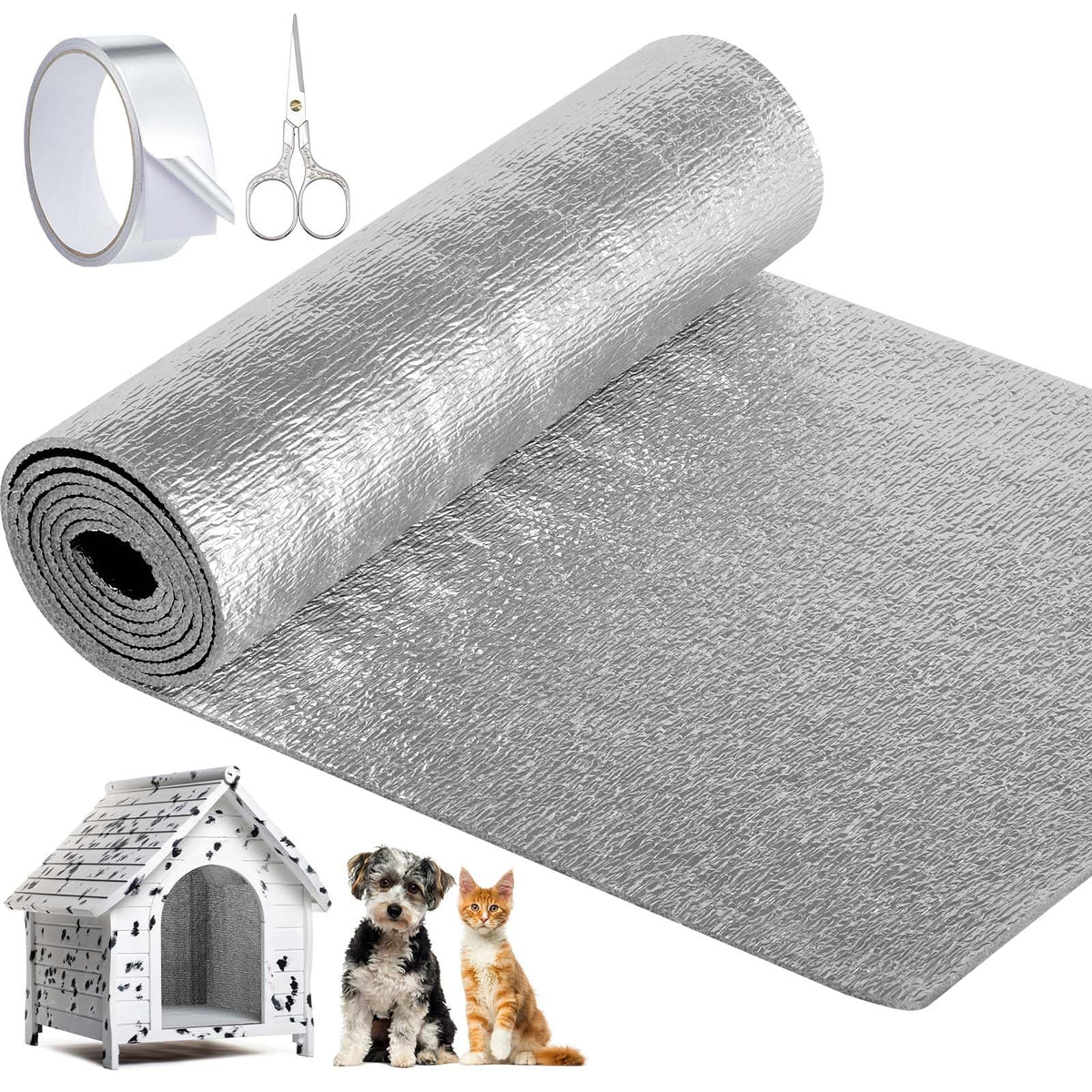 SmoothNovelty pet insulation roll for outdoor kennels improves warmth.