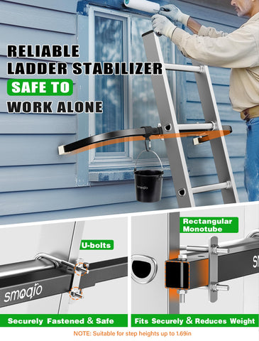 SMOQIO ladder stabilizer wall contact pad showing wall protection and grip