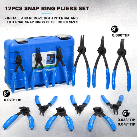 SMOTIVEPRO snap-ring pliers enable seamless switching between internal and external rings.