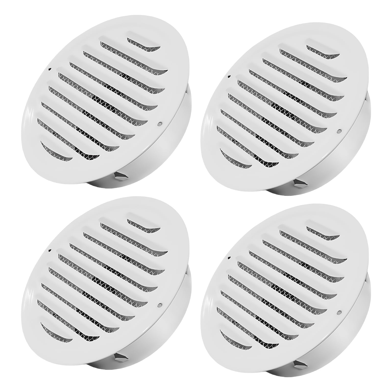 SMRTCOL 4-inch round soffit vent with angled louvers for weatherproof ventilation