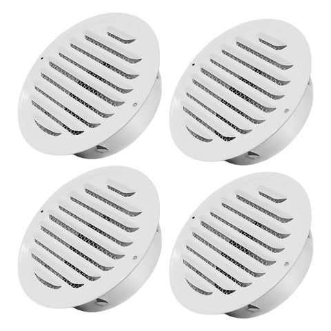 SMRTCOL 4-inch round soffit vent with angled louvers for weatherproof ventilation