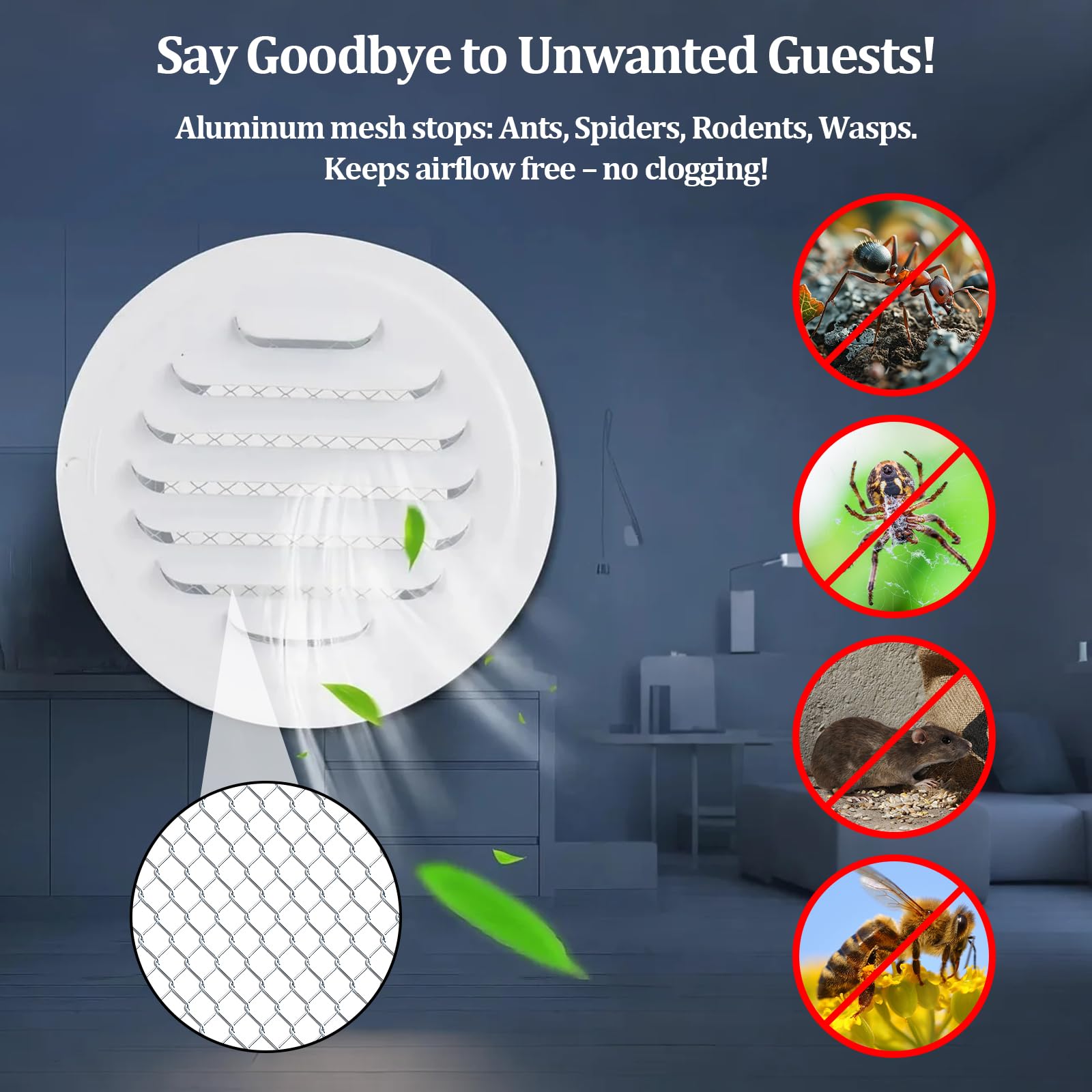 No-tools installation for SMRTCOL vent in walls or ceilings