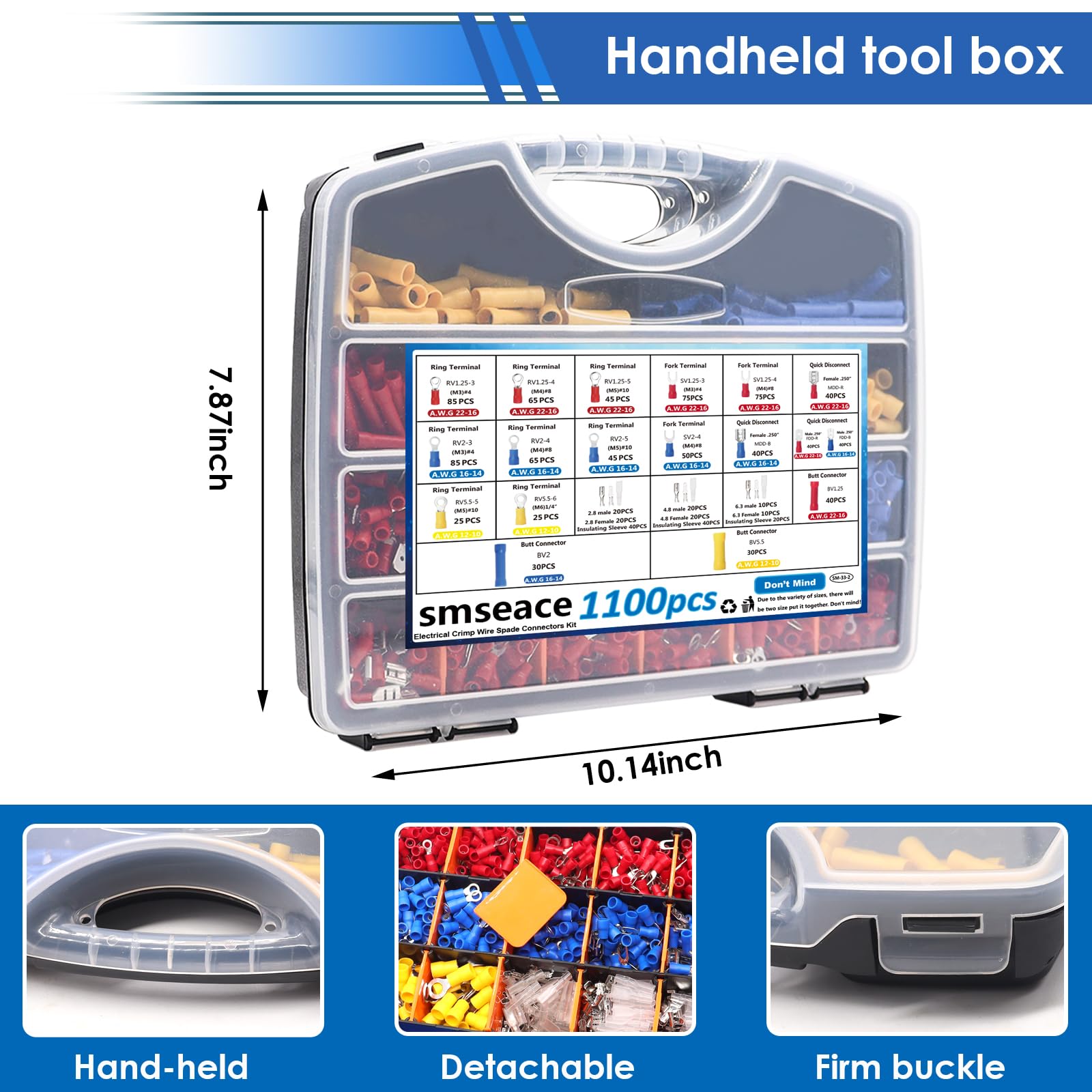 SMSEACE organized case with removable dividers for tidy storage