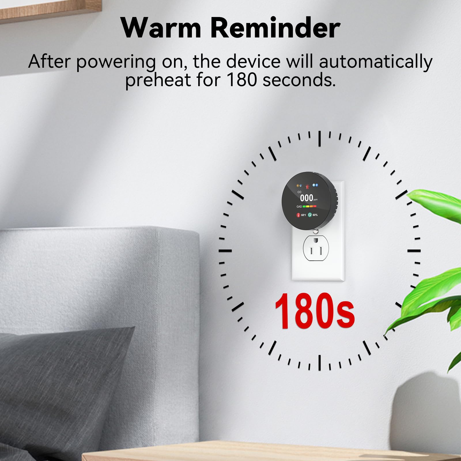 SMSRECEIVE 4-in-1 detector plug-in outlet for seamless setup.