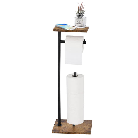smusei toilet paper holder stand with 2 pipe bars stores two mega rolls for easy access