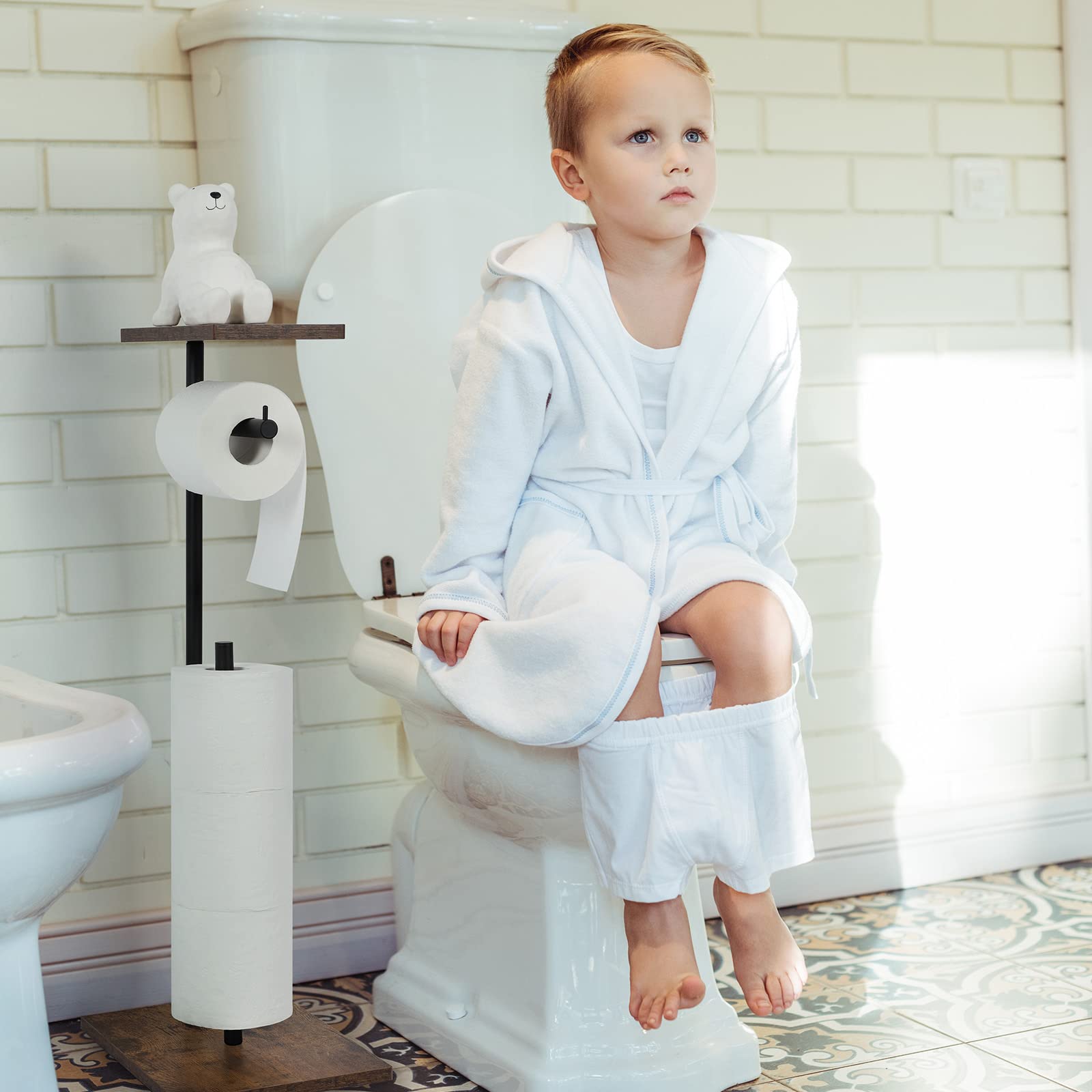 smusei toilet paper holder stand retro design complements modern bathrooms beautifully