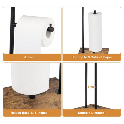 smusei toilet paper holder stand heavy base prevents tipping during use