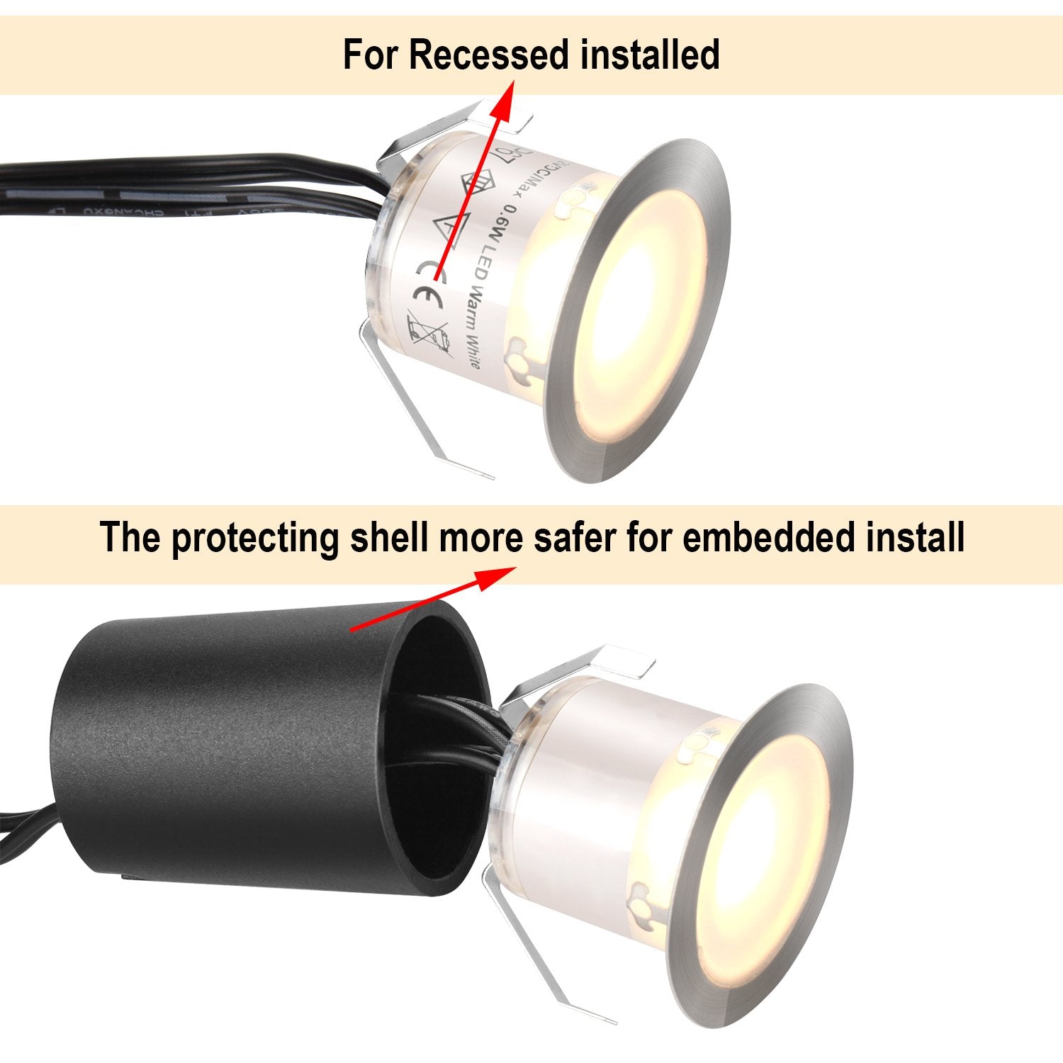 SMY Lighting protective shell ensures safe embedding on floors and stairs.