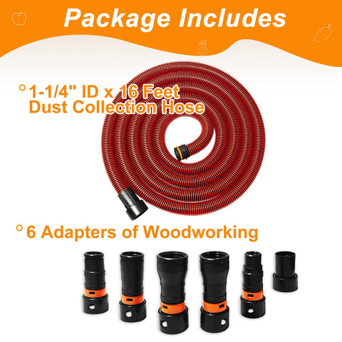 SMZTools six adapters included for direct tool-to-hose connections during woodworking.