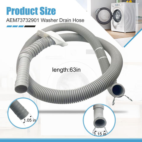 Easy installation steps shown for quick replacement of the drain hose