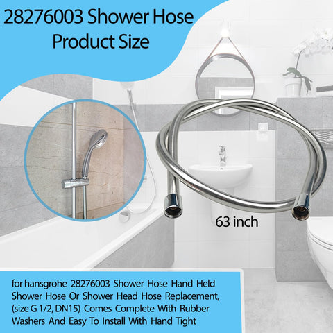 SMZTools Hansgrohe hose 63-inch length for flexible shower reach.