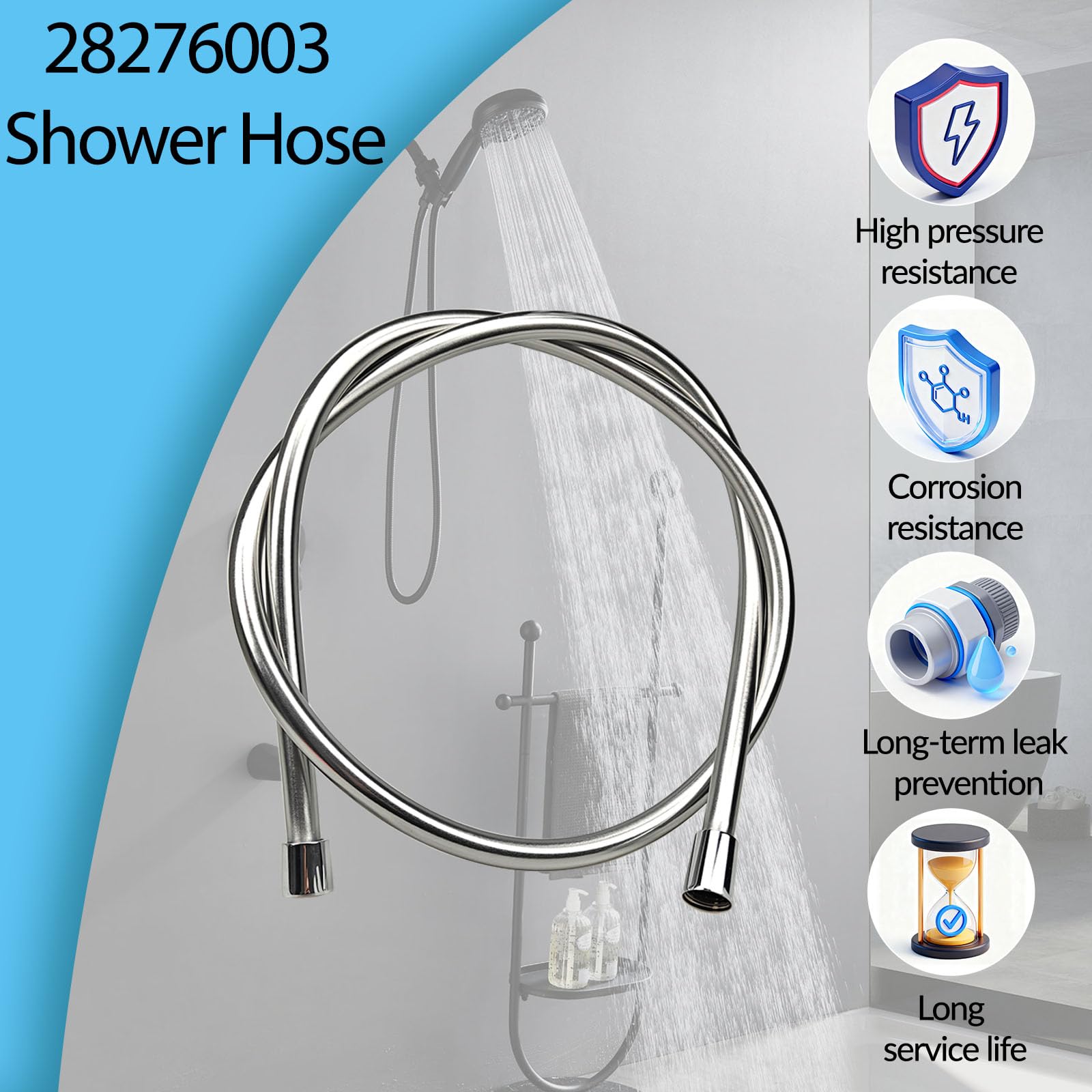 SMZTools Hansgrohe hose smooth surface for fast cleaning.