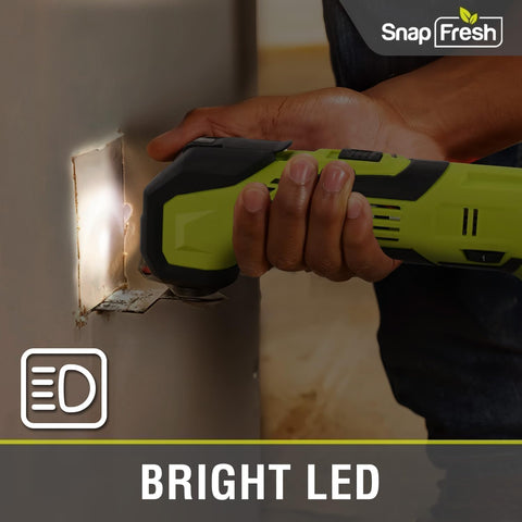 SnapFresh 2.0Ah battery powers longer sessions between charges.