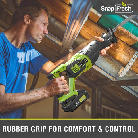 Includes 2.0Ah battery for SnapFresh 20V reciprocating saw