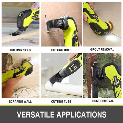 SnapFresh oscillating tool with 3.2° angle for efficient, aggressive cuts.