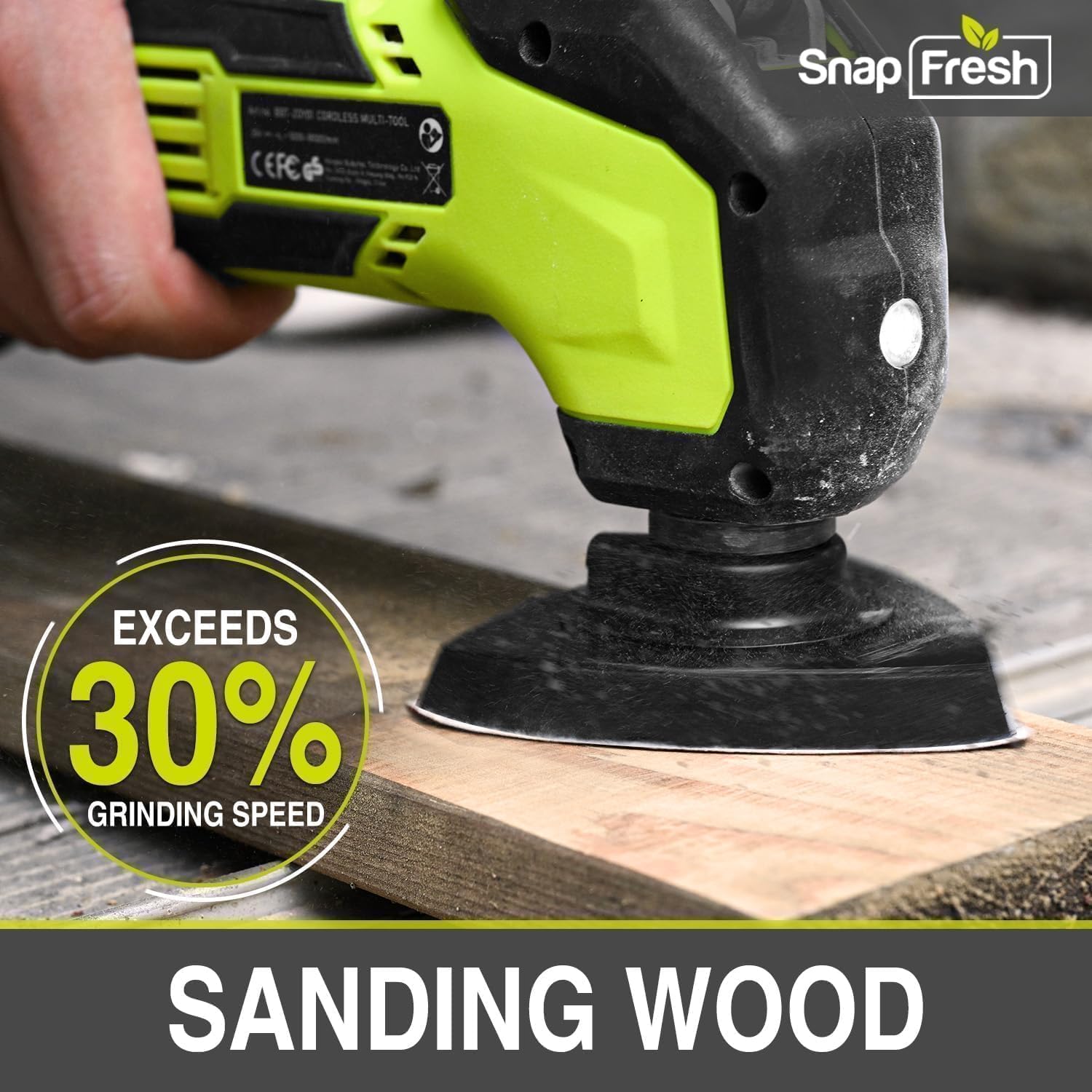 SnapFresh tool LED light improves visibility in dim workspaces.
