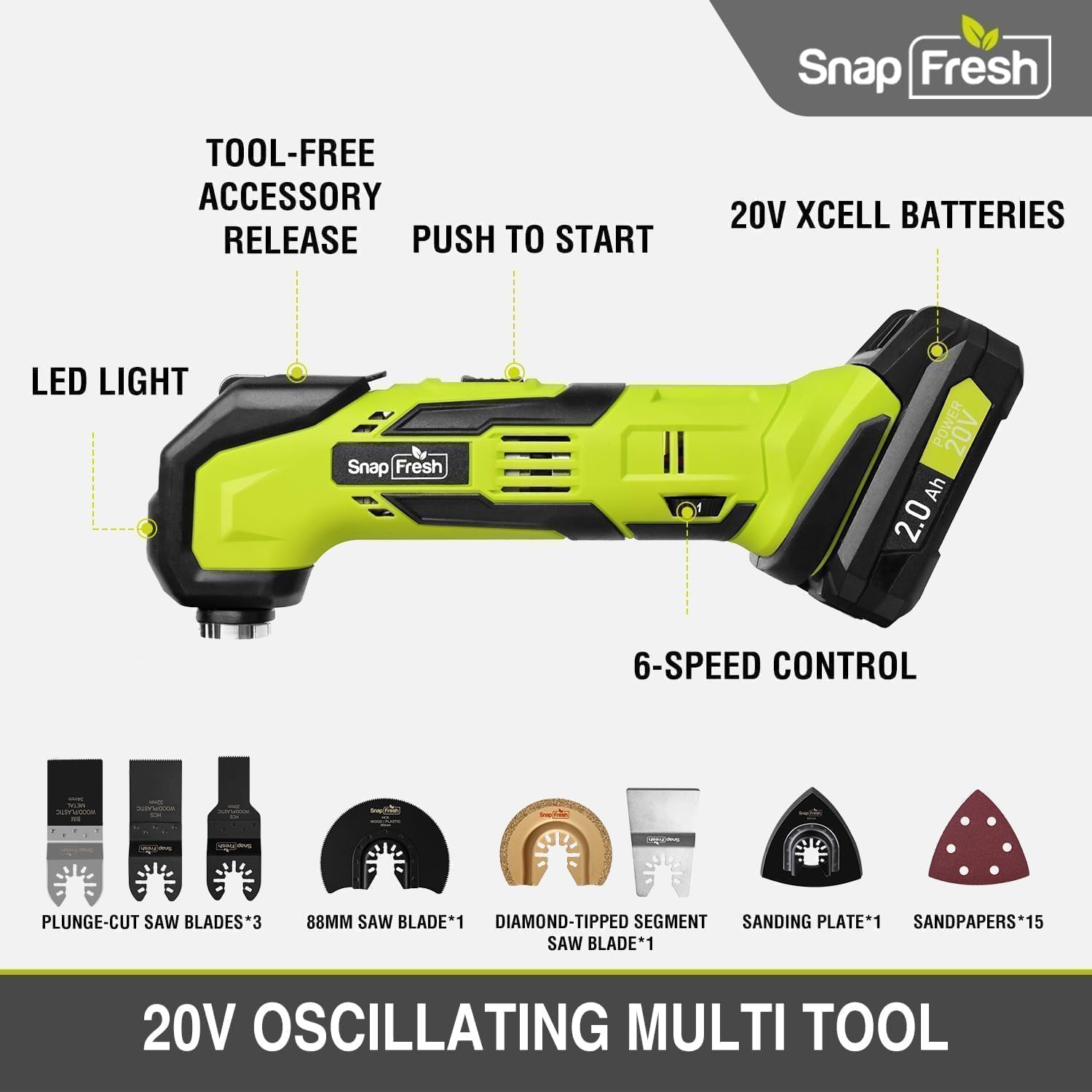 SnapFresh lock-on switch supports safer, extended use hands-free operation.