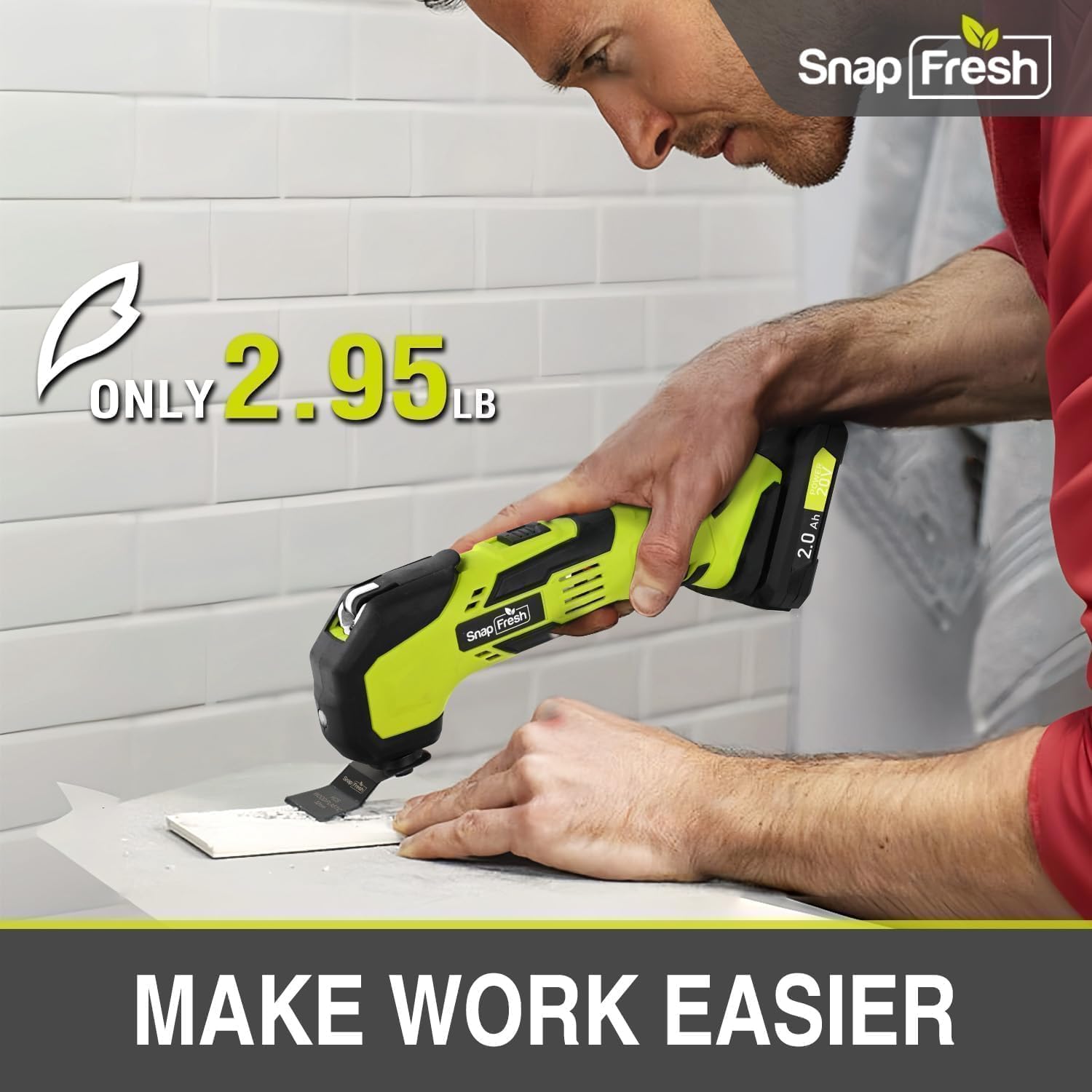 SnapFresh rubberized handle offers a secure grip during detailed tasks.