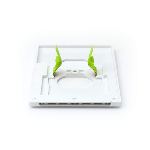 SnapPower GuideLight white décor-style plate blends with outlets.