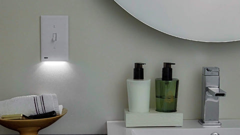 SnapPower SwitchLight close-up illustrating adjustable brightness for flexible night use.