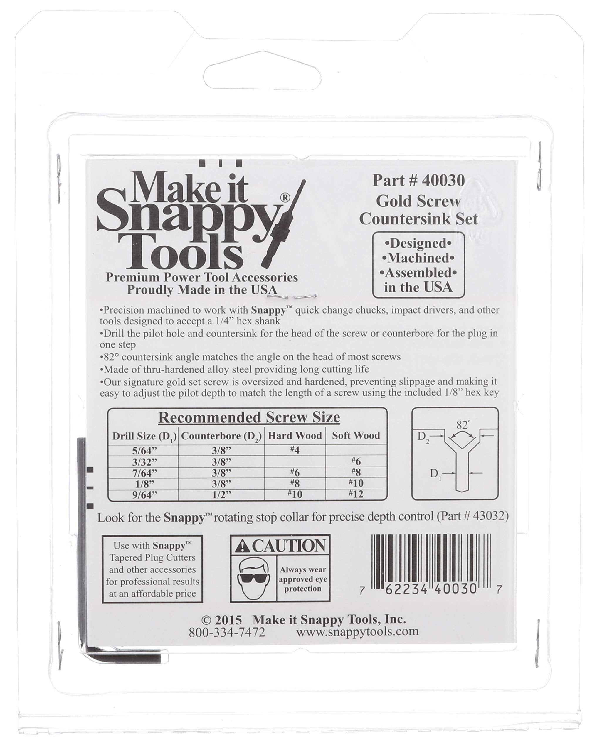 Make it Snappy 1/4 inch hex power shank for secure chuck compatibility.