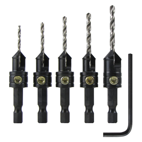 Make it Snappy 5pc gold countersinks set for precise woodworking finishes.