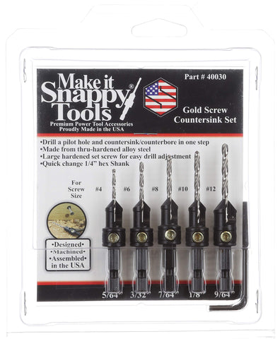 Make it Snappy quick-change hex key and drive shank for fast bit changes.