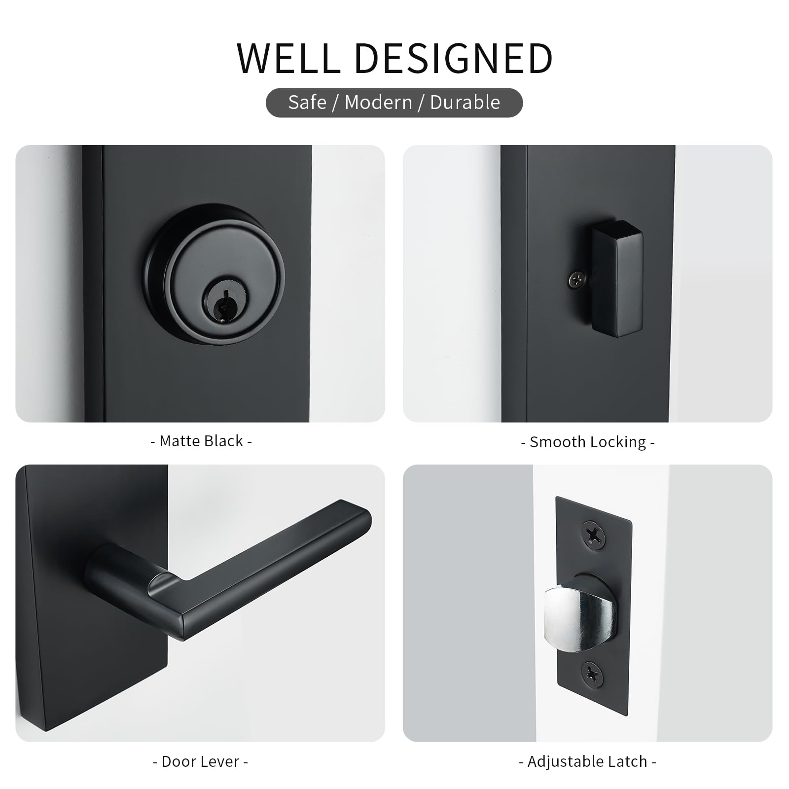 SNBTLA exterior door lever offers smooth operation for left or right doors.