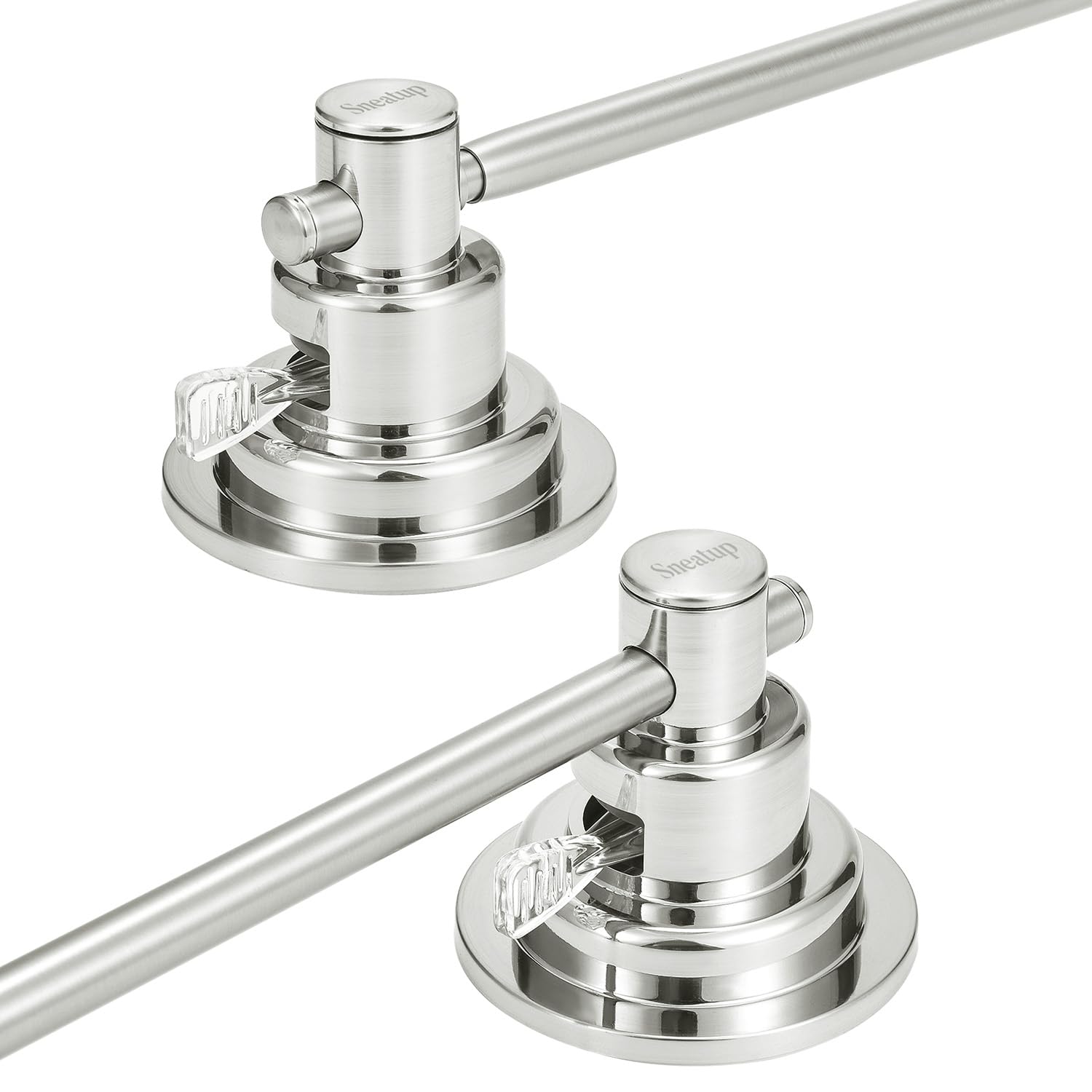 Sneatup extendable towel bar shows adjustable length from 17 to 29 inches for towels.